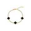 Linked By Mkf Sloane Bracelet (onyx Pavé) In Brown