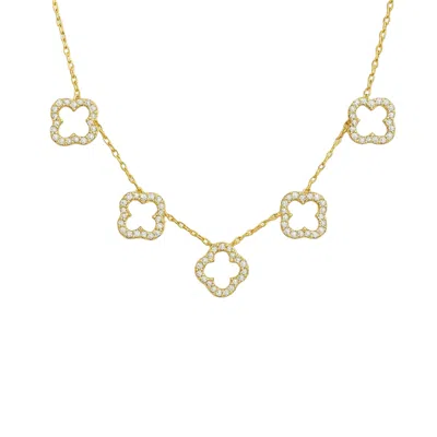 Linked By Mkf V Clover Necklace In Silver