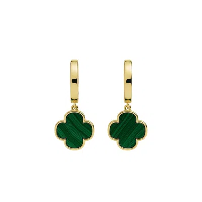 Linked By Mkf Verde Stripe Drop Earrings In Green