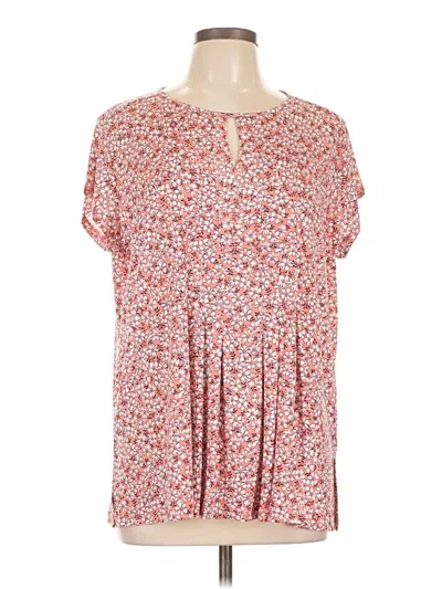 Pre-owned Links Short Sleeve Blouse In Red