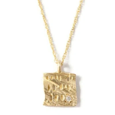 Linn Designs 14k Sanctuary Square Diamond Necklace In Purple