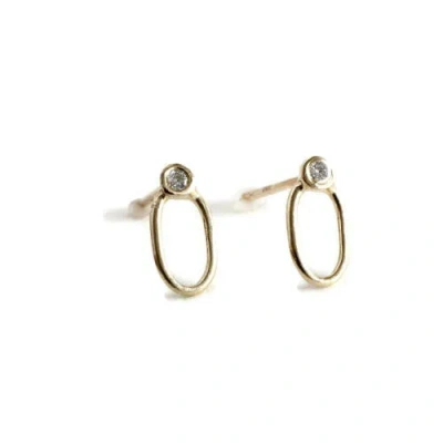 Linn Designs 14k Sun Shower Diamond Studs In Metallic