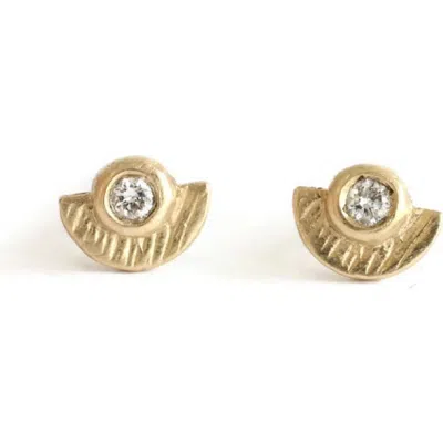 Linn Designs 14k Sunshine Diamond Studs In Gold