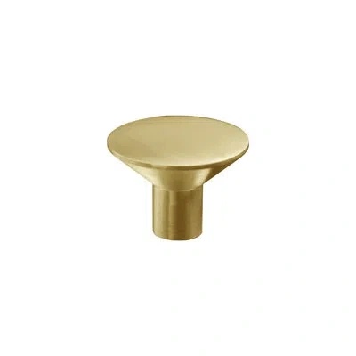 Linnea 1.3" Diameter Conical Flat Top Knob In Satin Brass