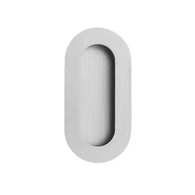 Linnea 4.02" Oval Flush Pull Plate In Satin Stainless Steel