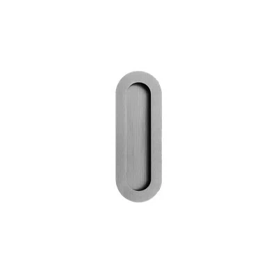 Linnea 5.9" Oval Flush Pull Plate In Satin Stainless Steel