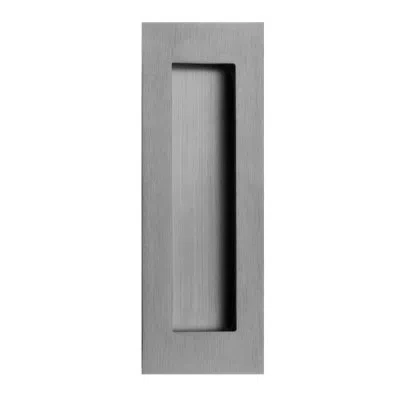 Linnea 5.9" Rectangular Flush Pull Plate In Satin Stainless Steel