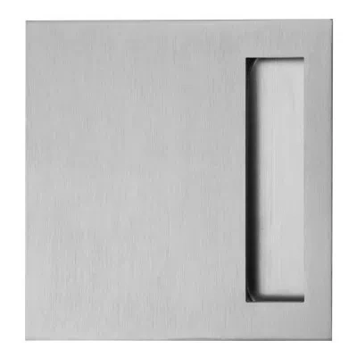 Linnea 5.9" Square Flush Pull Plate In Satin Stainless Steel