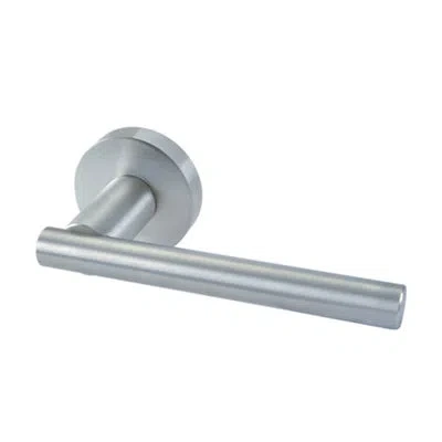Linnea Alpine 87 Single Dummy Door Lever With Round Rosette In Satin Stainless Steel