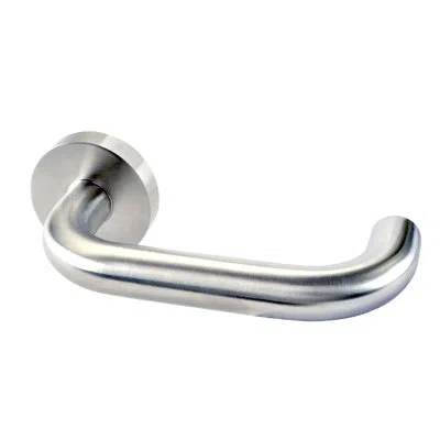 Linnea Alpine Lever 01 Set With Round Rose In Satin Stainless Steel