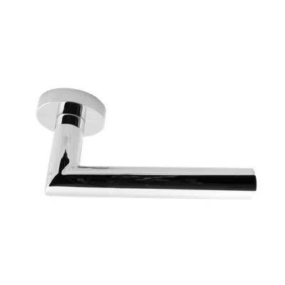 Linnea Alpine Lever 02 Set With Round Rose In Polish Stainless Steel