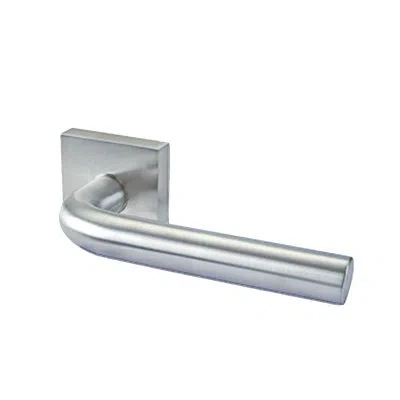Linnea Alpine Lever 03 Passage Set With Square Rose In Satin Stainless Steel