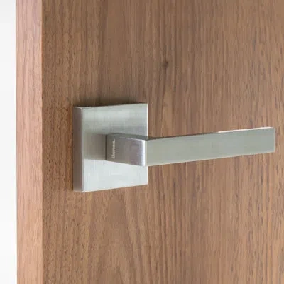 Linnea Alpine Lever 10 Single Dummy Set With Square Rose In Satin Stainless Steel