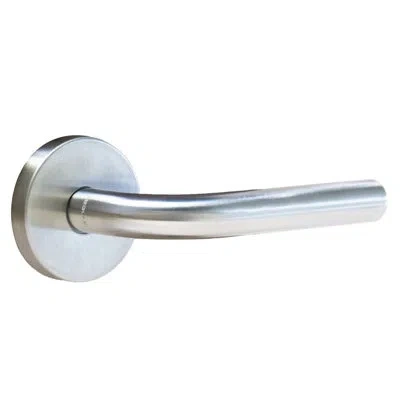 Linnea Alpine Lever 3 Set With Round Rose In Satin Stainless Steel