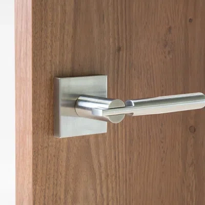 Linnea Alpine Lever 63 Full Dummy Set With Square Rose In Satin Stainless Steel