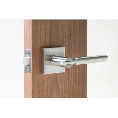 Linnea Alpine Lever 63 Passage Set With Square Rose In Satin Stainless Steel