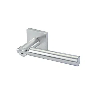 Linnea Alpine Lever 63 Privacy Set With Square Rose In Satin Stainless Steel