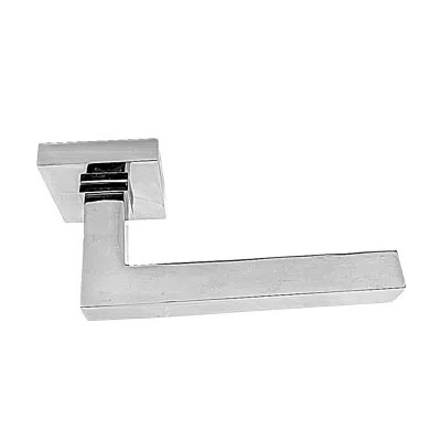 Linnea Alpine Lever 90 Passage Set With Square Rose In Polish Stainless Steel