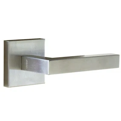 Linnea Alpine Lever 90 Privacy Set With Square Rose In Satin Stainless Steel