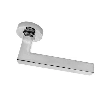 Linnea Alpine Lever 90 Single Dummy Set With Round Rose In Polish Stainless Steel