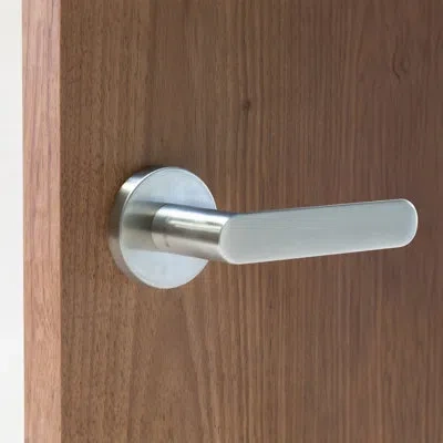 Linnea Alpine Lever 92 Full Dummy Set With Round Rose In Satin Stainless Steel