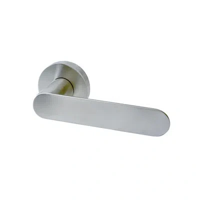 Linnea Alpine Lever 92 Passage Set With Round Rose In Satin Stainless Steel