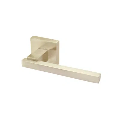 Linnea Alpine Lever 96 Privacy Set With Square Rose In Satin Brass
