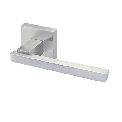 Linnea Alpine Lever With Square Rose In Satin Stainless Steel