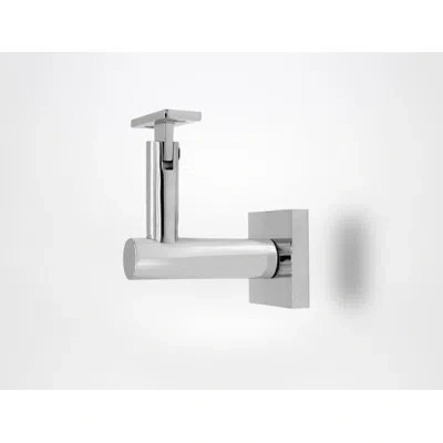 Linnea Concrete Mount Handrail Bracket With Square Rose And Flat Plate In Polish Stainless Steel