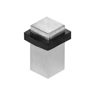 Linnea Cube Stainless Steel Floor Mount Door Stop In Satin Stainless Steel