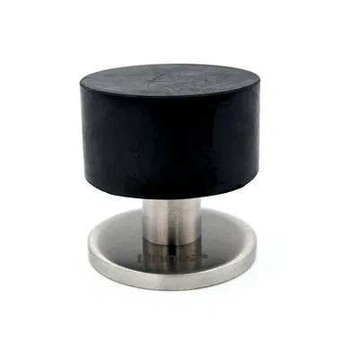 Linnea Durable Rubber And Stainless Steel Floor Mount Door Stop In Satin Stainless Steel