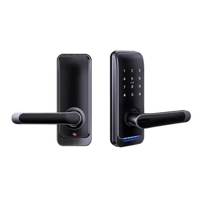 Linnea Keyless Smart Door Lever With With Bluetooth Capability In Satin Black