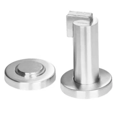 Linnea Magnetic Stainless Steel Floor Or Wall Mount Door Stop In Satin Stainless Steel