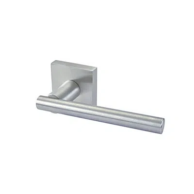 Linnea Privacy Door Lever With Square Rosette In Satin Stainless Steel