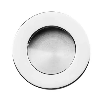 Linnea Round Flush Pull Plate In Polish Stainless Steel