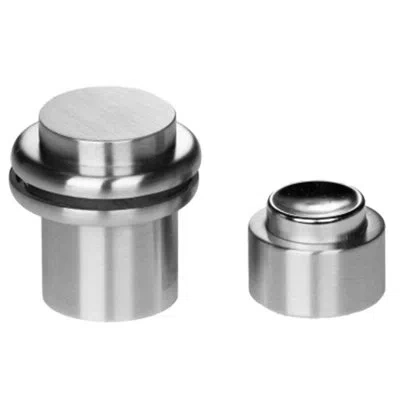 Linnea Stainless Steel Floor Mount Door Stop In Satin Stainless Steel