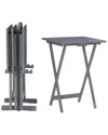 Linon 4 Folding Trays & Stand In Gray
