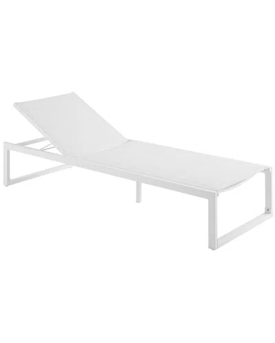 Linon Alora Outdoor Chaise Lounge In White