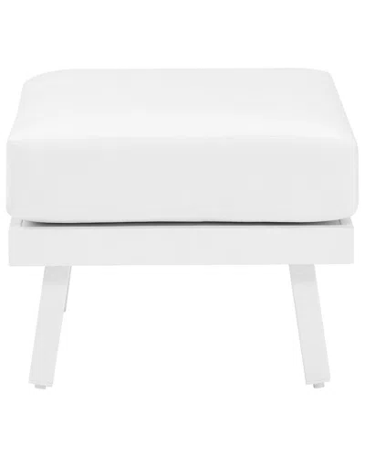 Linon Alora Outdoor Ottoman In White