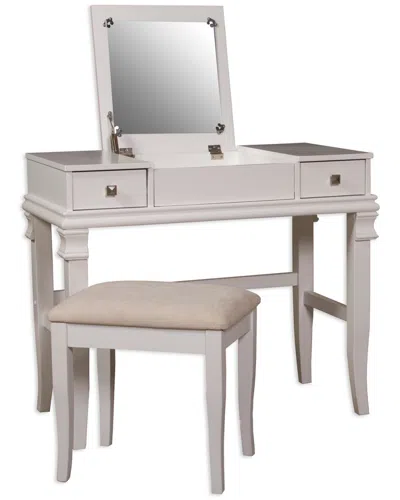 Linon Angela Vanity Set In Brown