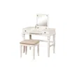 Linon Angela White Vanity Set In Neutral