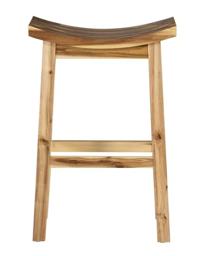 Linon Archer Saddle Barstool In Brown