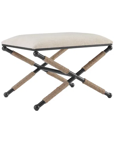 Linon Ashburn Campaign Accent Stool In Neutral