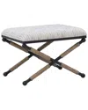 Linon Ashburn Campaign Accent Stool Striped In White