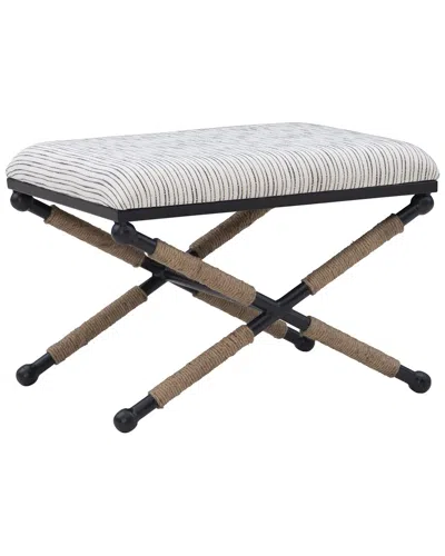 LINON LINON ASHBURN CAMPAIGN ACCENT STOOL STRIPED