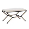 Linon Ashburn Campaign Bench Linen In Neutral