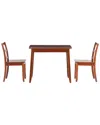 Linon Ashley 3pc Folding Table Set In Brown
