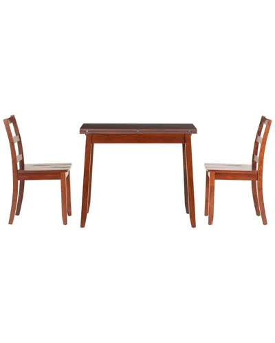 Linon Ashley 3pc Folding Table Set In Brown
