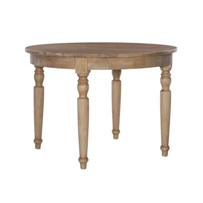 Linon Avalon Light Natural Brown Round Table