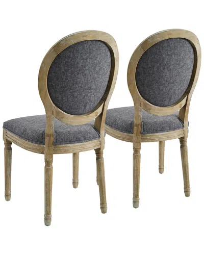 Linon Avalon Oval Back Chair In Gray